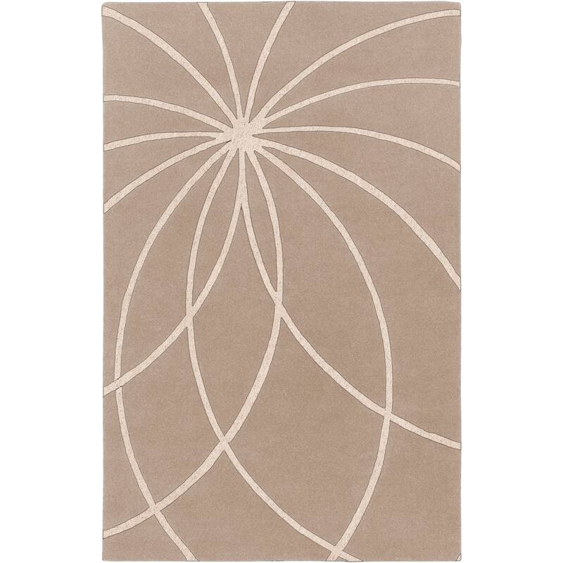 Chamba Handmade Transitional Wool Area Rug - Tan/Cream 2' x 3'