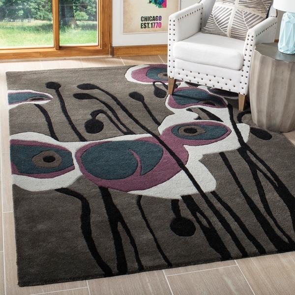Safavieh Handmade Soho Modern Abstract Grey/ Blue Wool Rug - 8' x 10'