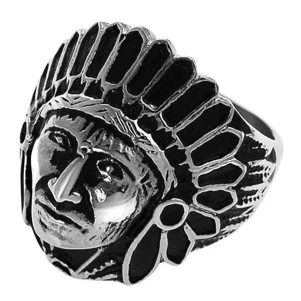 Shop Vance Co. Men's Stainless Steel Native American Indian Head Ring