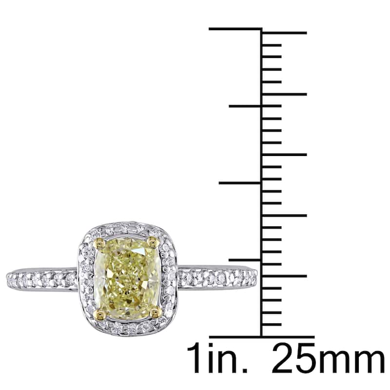 Miadora Signature Collection 14k White Gold 1 1/3ct TDW Yellow Diamond Ring