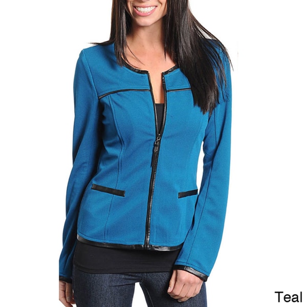 Stanzino Women's Round Neck Zip-up Jacket - Free Shipping On Orders ...