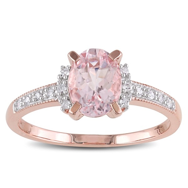 Shop Miadora Rose Goldplated Sterling Silver Oval-cut Morganite and ...