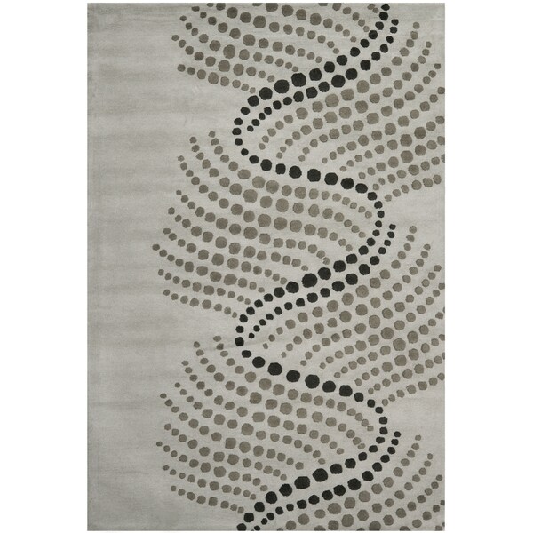 Safavieh Handmade Soho Waves Modern Abstract Blue/ Grey Wool Rug