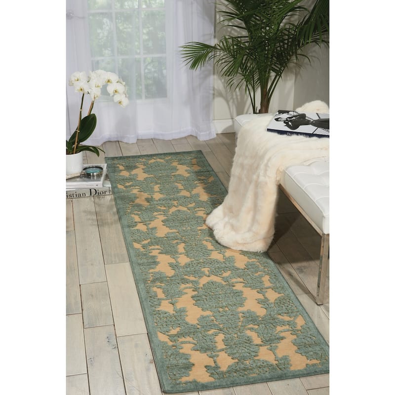 Nourison Graphic Illusions Traditional Vintage Hi Low Damask Area Rug