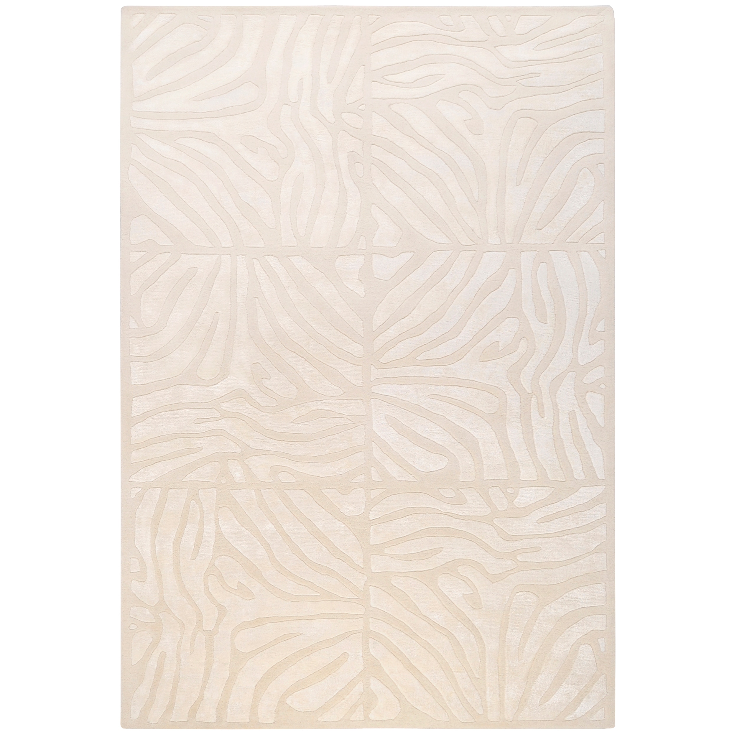 Candice Olson Hand tufted Zebra Animal Print Birkenhead Bone Wool Rug (2 X 3)