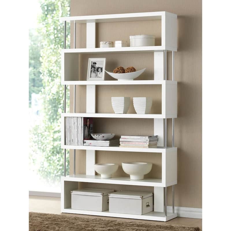 Porch & Den Hanalei Modern Zigzag Display Shelf - White