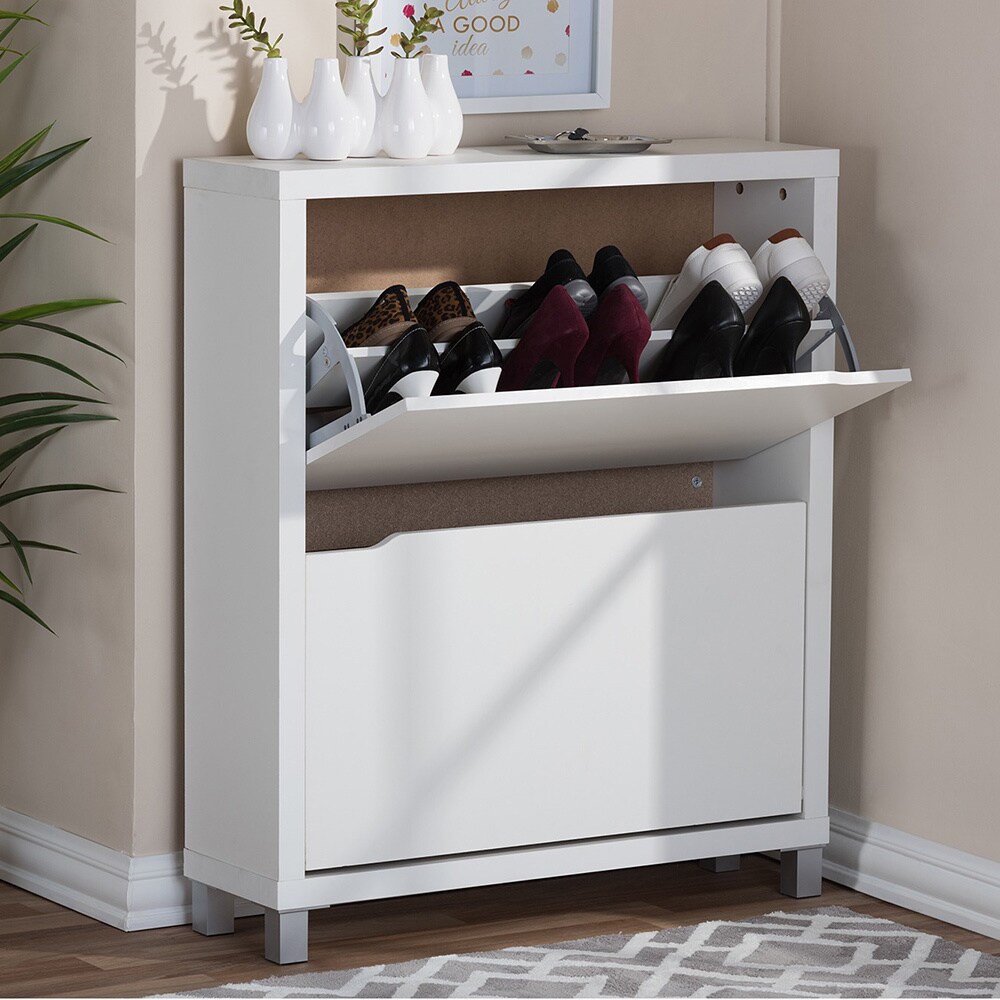 Baxton Studio Marsha Modern Double Shoe Cabinet