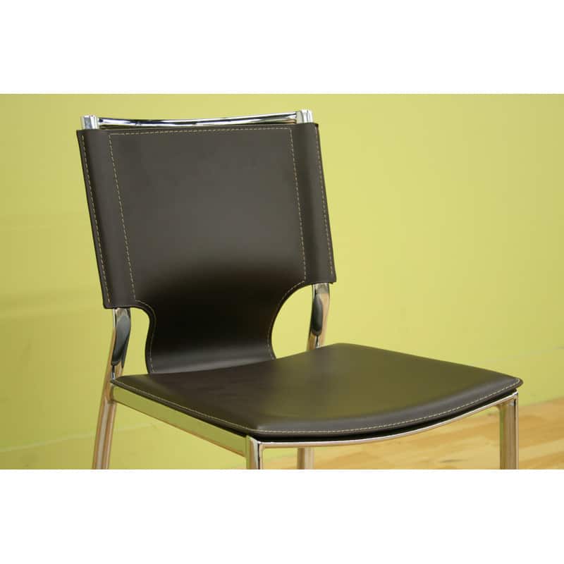 Baxton Studio Montclare Brown Leather Modern Dining Chairs (Set of 2)