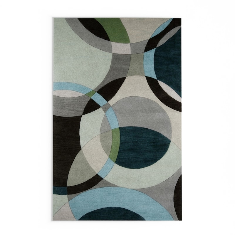 Mayflower Handmade Modern Circles Wool Area Rug