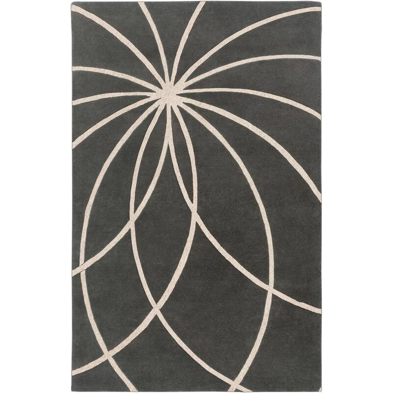 Chamba Handmade Transitional Wool Area Rug - 7'6" x 9'6" - Charcoal
