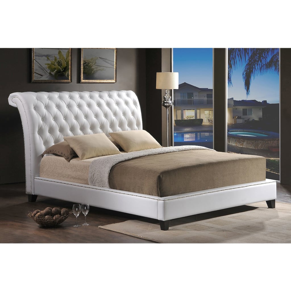 Jazmin Tufted Modern Bed with Upholstered Headboard