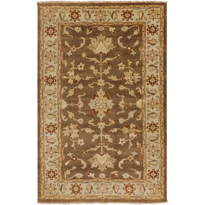 Hand-knotted Golden Brown Mangusta Wool Area Rug - 8' x 11'