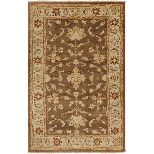 Hand-knotted Golden Brown Mangusta Wool Area Rug (8' x 11')