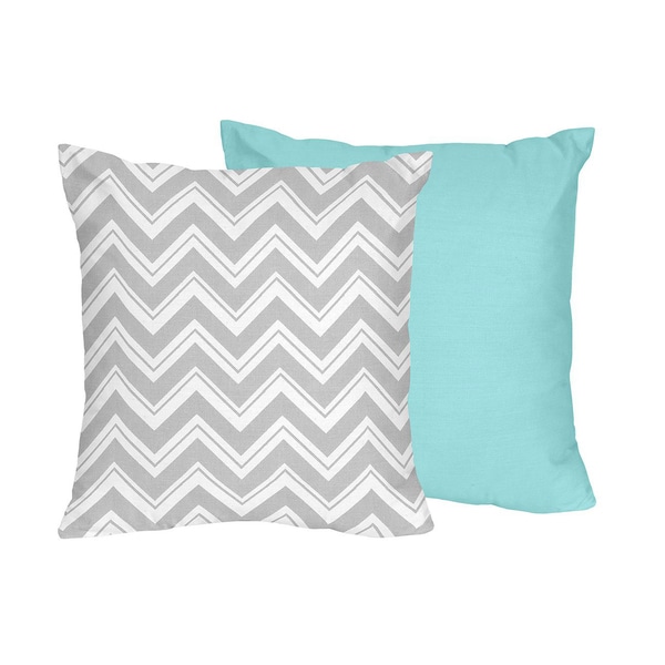 Sweet JoJo Designs Turquoise and Grey Zig Zag Decorative Accent Throw Pillow Sweet Jojo Designs Throw Pillows
