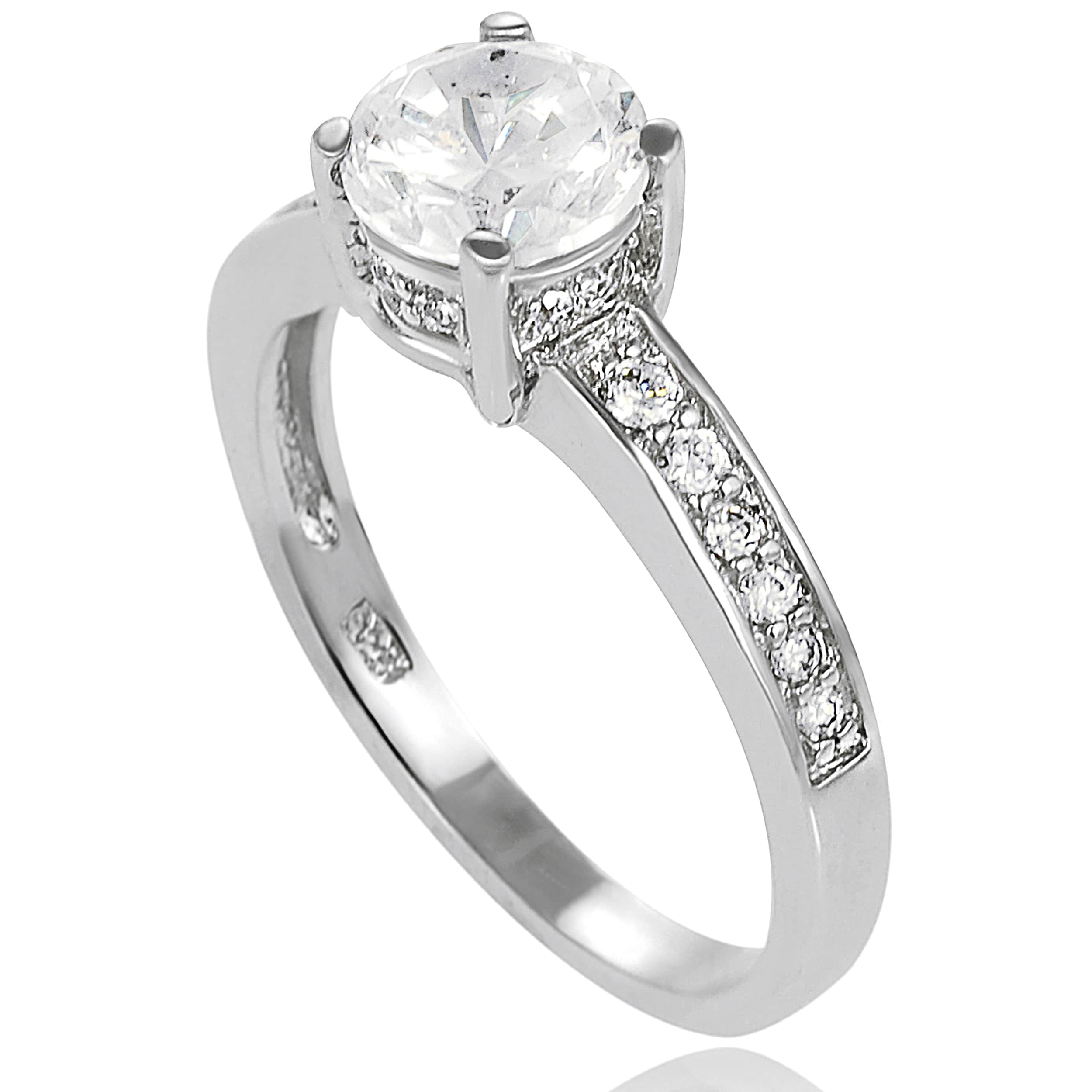 Shop Journee Collection Sterling Silver Roundcut Cubic Zirconia Bridal