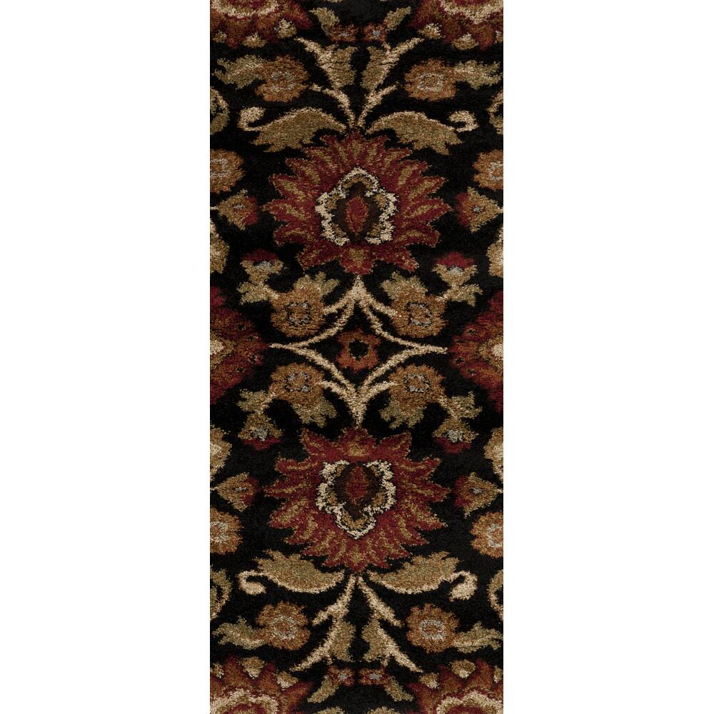 Busto Black Floral Plush Shag Area Rug - 2'7" x 7'3" Runner