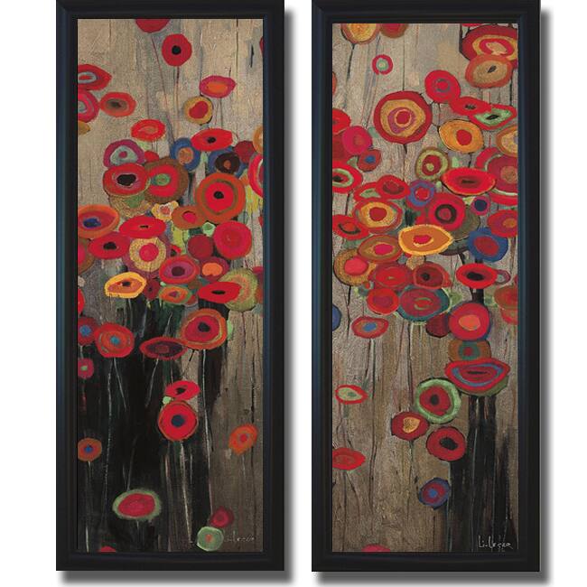 Don Li-Leger 'Garden Parade I and II' 2-piece Canvas Set - Satin Black Frame 40x16
