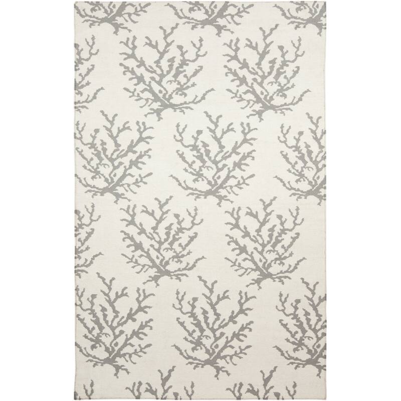 Hand-woven Gremlin White/Light Gray Wool Area Rug - 3'3" x 5'3" - 3'3" x 5'3" - 3'3" x 5'3" - Light Grey