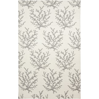 Hand-woven Gremlin White/Light Gray Wool Area Rug - 3'3" x 5'3" - 3'3" x 5'3"