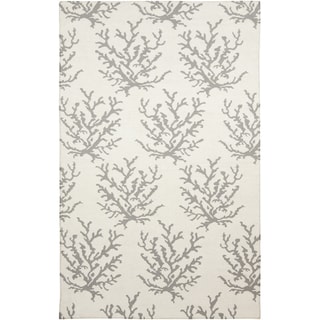 Hand-woven Gremlin White/Light Gray Wool Area Rug - 3'3" x 5'3" - 3' 3" x 5' 3"