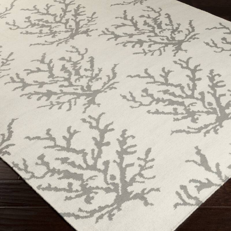 Hand-woven Gremlin White/Light Gray Wool Area Rug - 3'3" x 5'3" - 3'3" x 5'3"