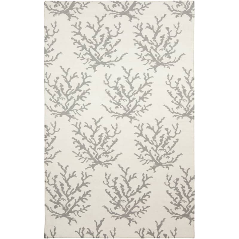Hand-woven Gremlin White/Light Gray Wool Area Rug - 3'3" x 5'3" - 3'3" x 5'3"