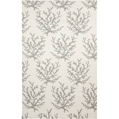 Hand-woven Gremlin White/Light Gray Wool Area Rug - 3'3" x 5'3" - 3'3" x 5'3"
