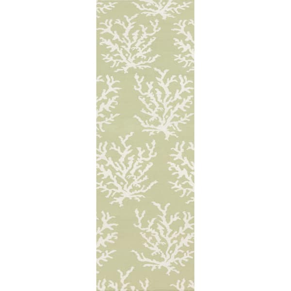 slide 2 of 6, Hand-woven Horizon Lettuce Leaf Wool Area Rug - 2'6" x 8' Runner - 2' 6" x 8' Green - 2' 6" x 8' - Runner
