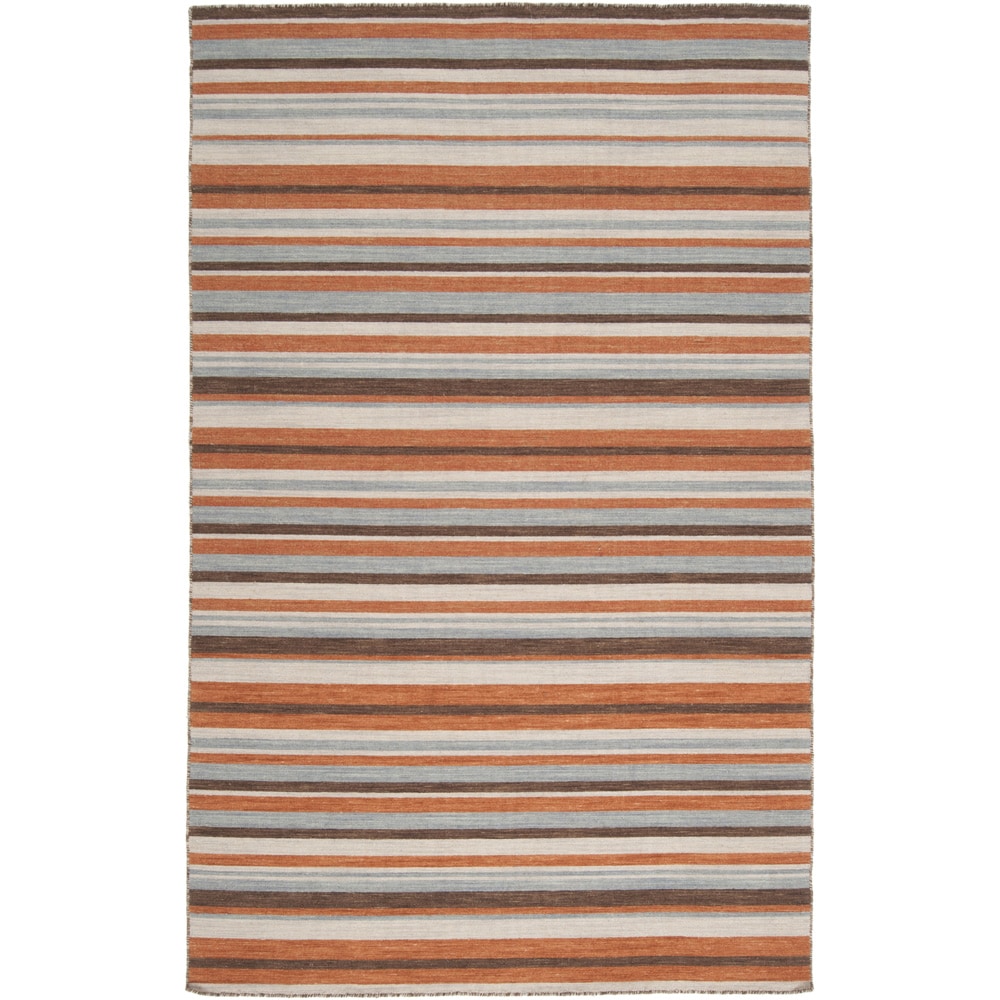 Handwoven Lancia Orange Wool Rug (2 X 3)