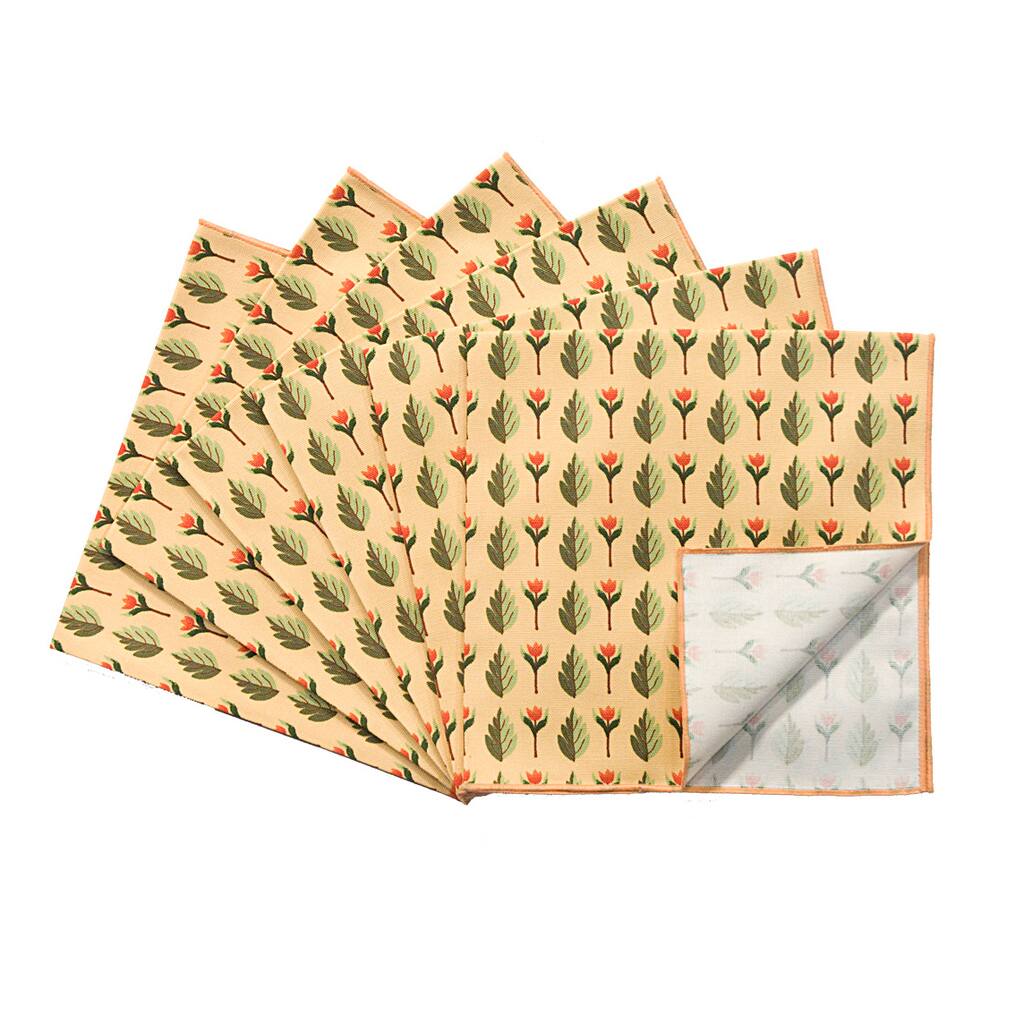 Rose Tree Market Stripe Print Napkins (Set of 6)