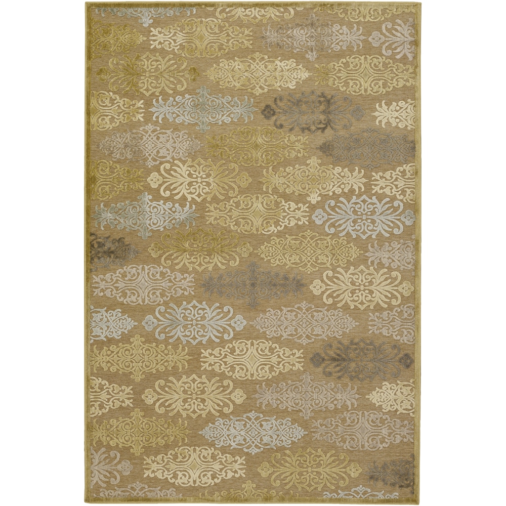 Woven Loyale Yellow Damask Print Rug (88 X 12)