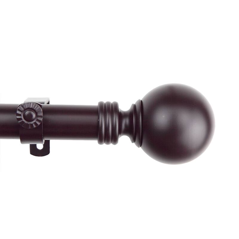 InStyleDesign Mocha Sphere Adjustable Curtain Rod Set - 48 to 84 inch