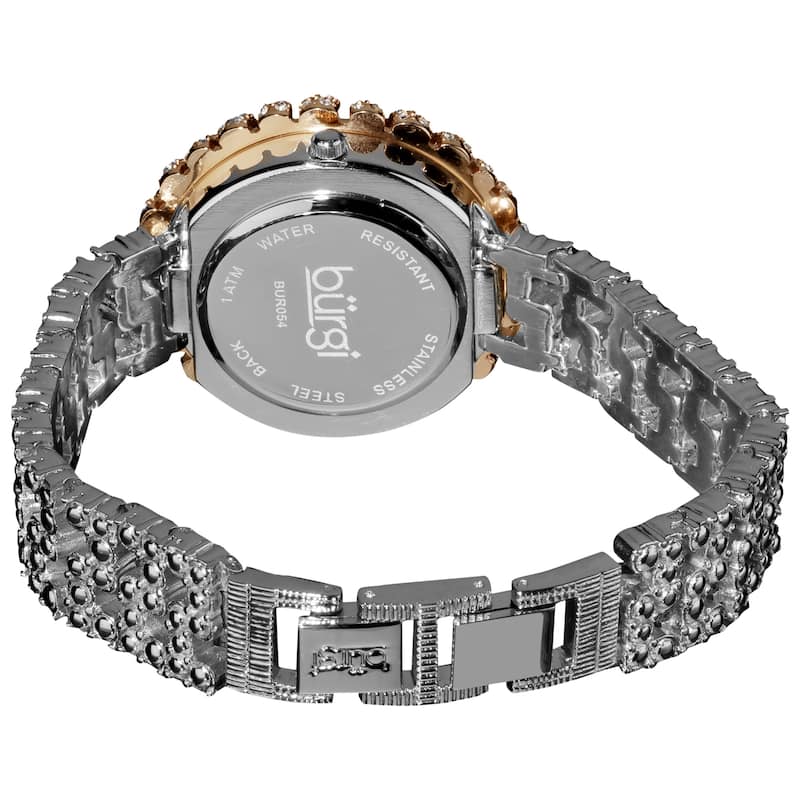 Burgi Women's Dazzling Crystal Quartz Rose-Tone Watch - Gold