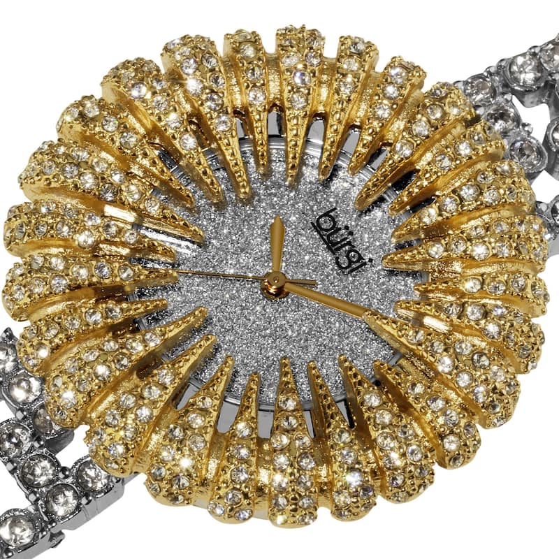 Burgi Women's Dazzling Crystal Quartz Gold-Tone Watch - Gold