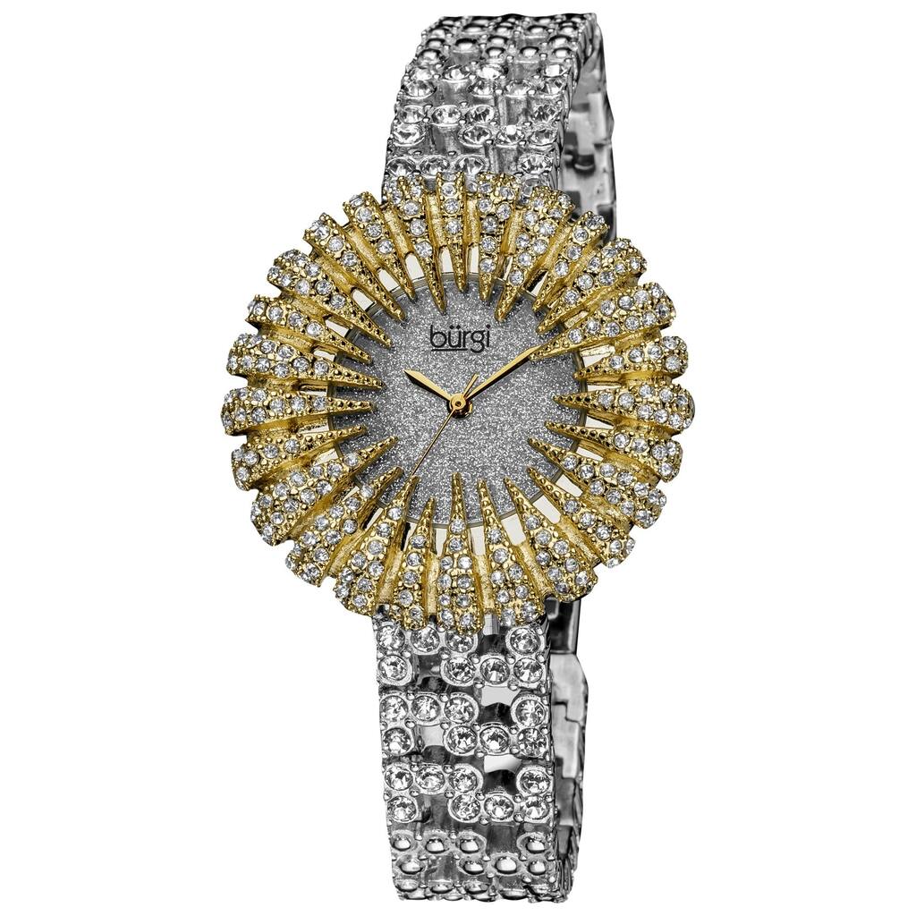 Burgi Women's Dazzling Crystal Quartz Gold-Tone Watch - Gold