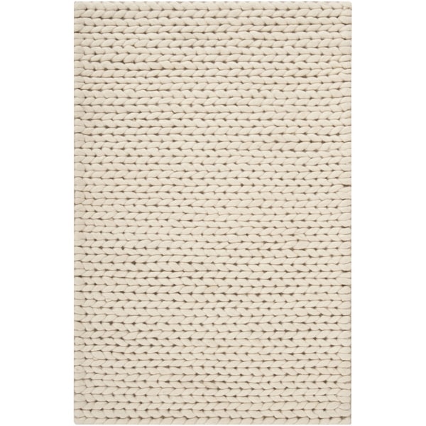 Hand Woven Attert White New Zealand Wool Soft Braided Texture Area Hand Woven Attert White New Zealand Wool Soft Braided Texture Area Rug 3