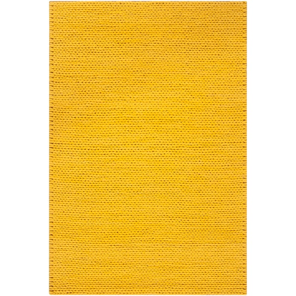 Handwoven Attert Lemon New Zealand Wool Soft Braided Texture Rug (3' x 5')