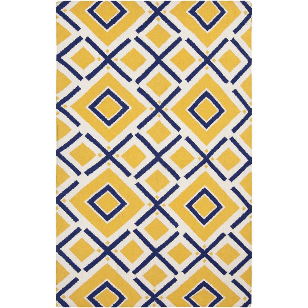 Hand-woven Baelen Sunshine Yellow Wool Area Rug - 8' x 11'