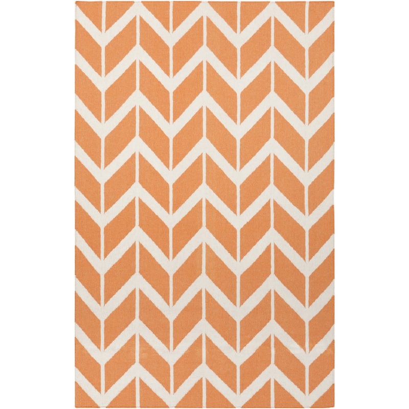 Hand-woven Awans Papaya Wool Area Rug - 8' x 11' - 8' x 11' - 8' x 11' - Ivory