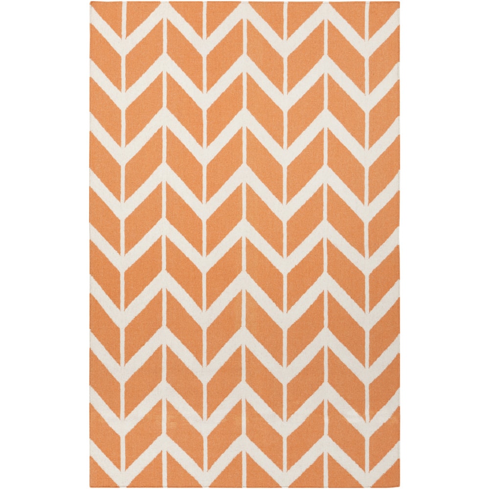 Hand-woven Awans Papaya Wool Area Rug - 8' x 11' - 8' x 11'