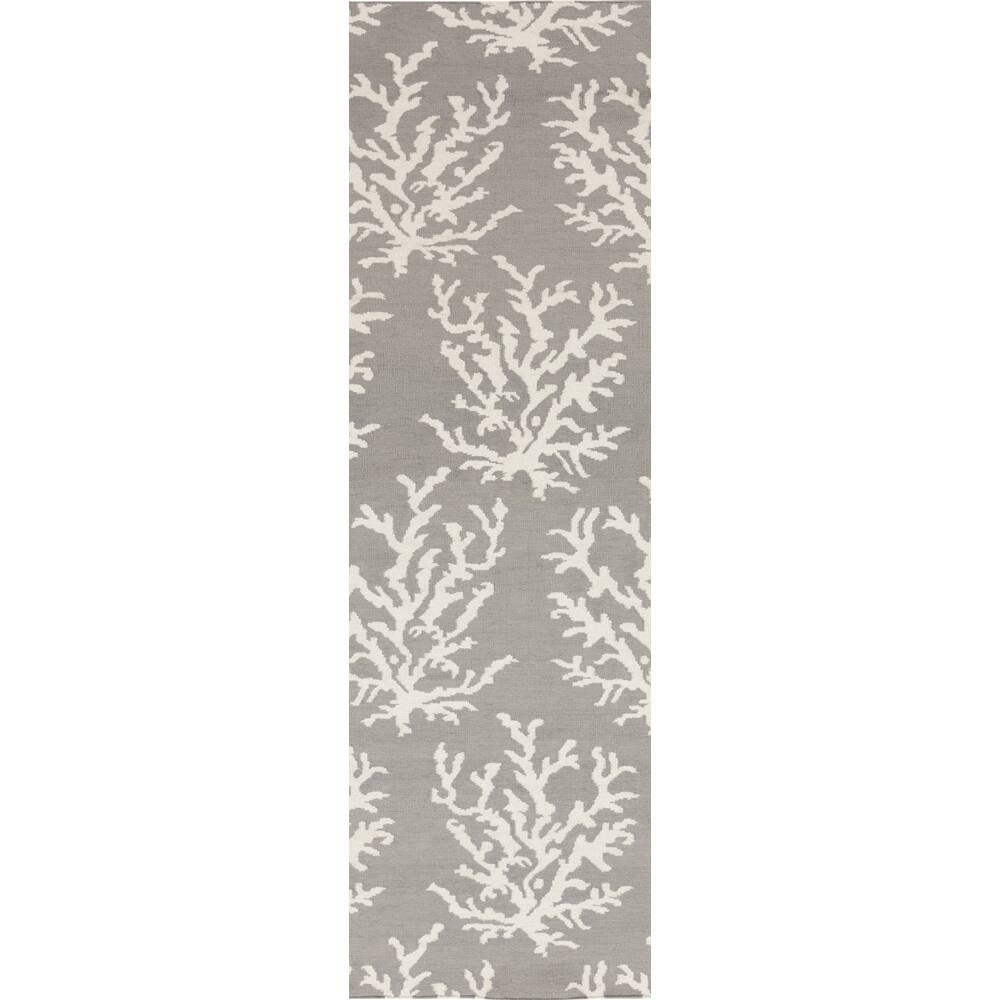 Hand-woven Jetta Light Grey Wool Area Rug - 2'6" x 8' Runner