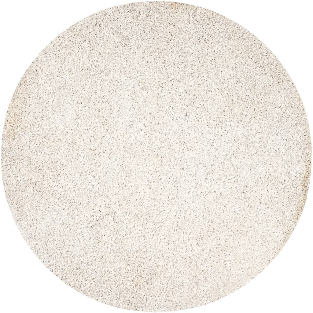 Hand-woven Inzegan White Soft Shag Area Rug - 10' Round/Surplus