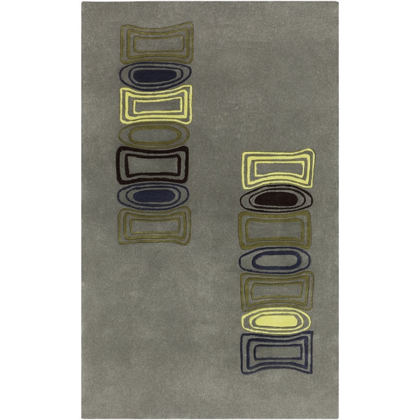 Hand-tufted Arendok Avocado Geometric Area Rug - 9' x 13'