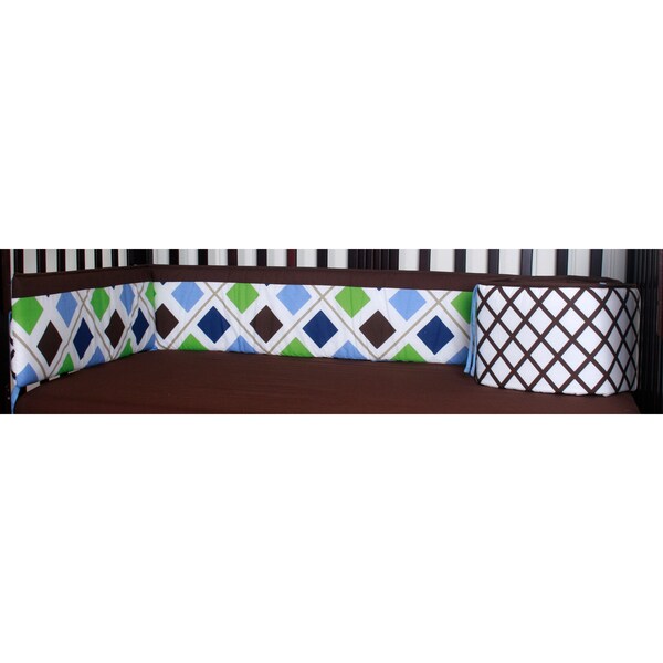 Blue Brown Diamond Geenny 13 Piece Crib Bedding Set Bedding Sets Home Kitchen