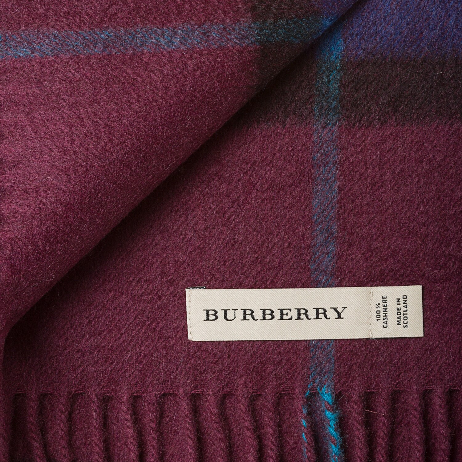 burgundy burberry scarf