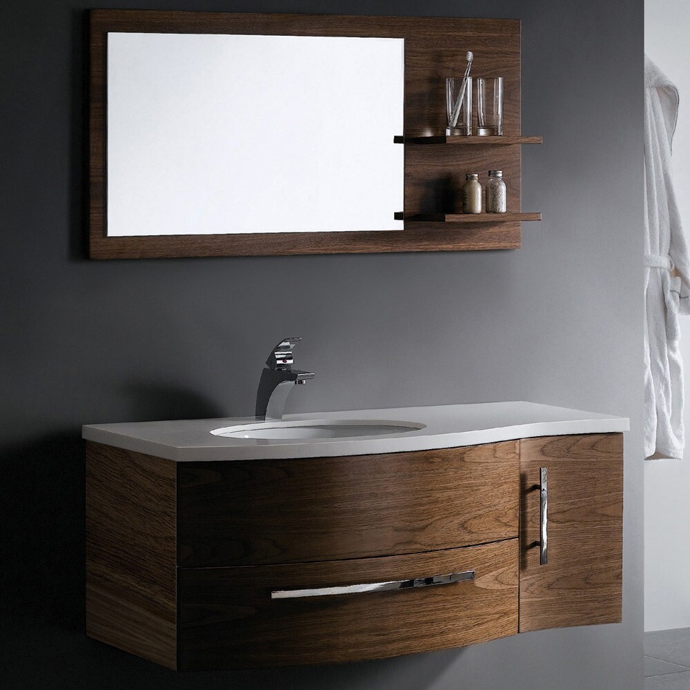 Shop Vigo 44 Inch Single Bathroom Vanity With Mirror And Shelves Overstock 7623365