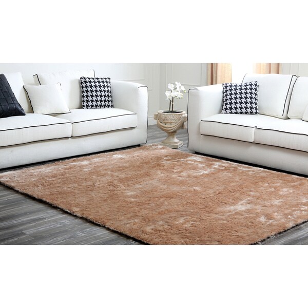 Abbyson Cream Plush Shag Rug