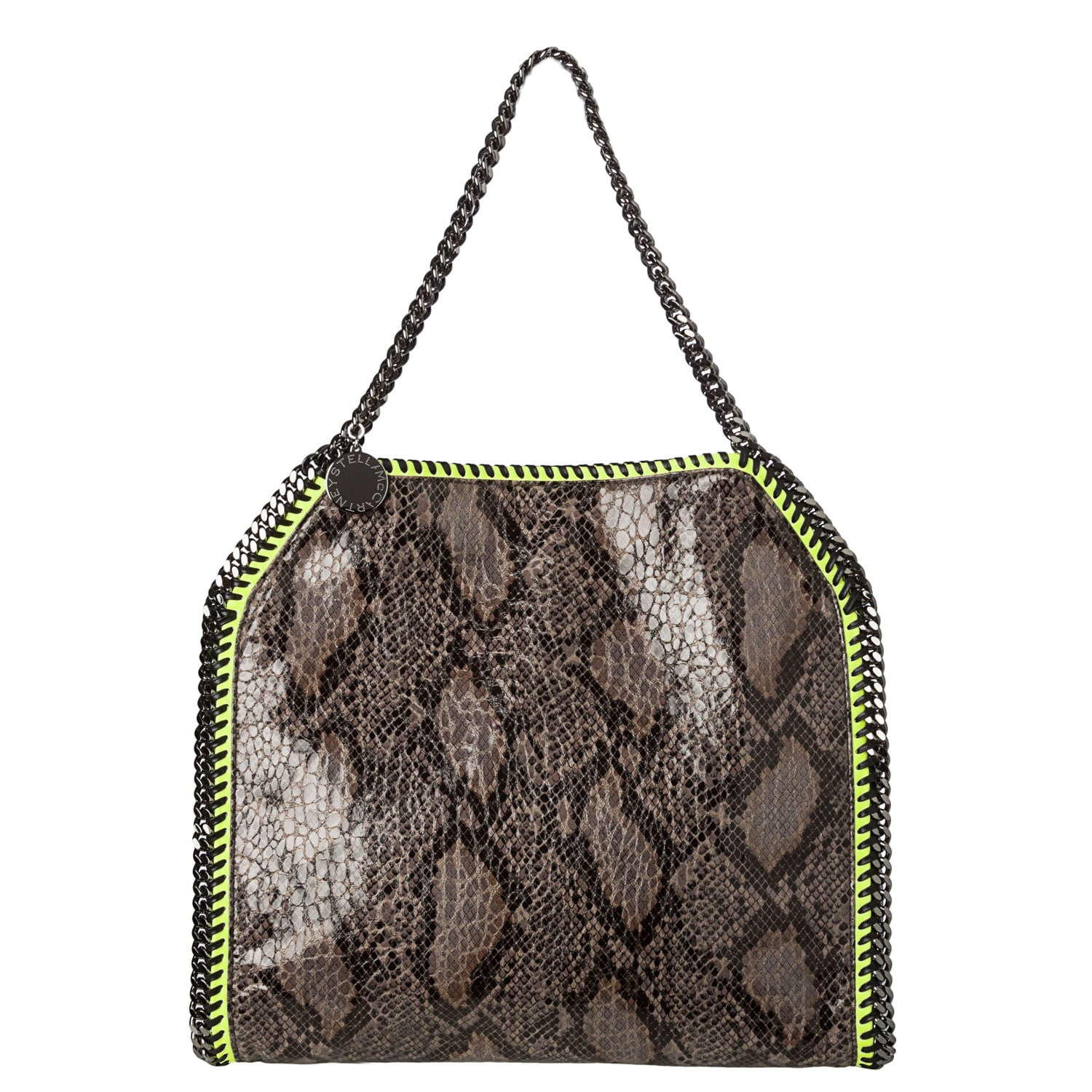 Stella McCartney Baby Bella Faux Python/ Neon Green Tote Bag