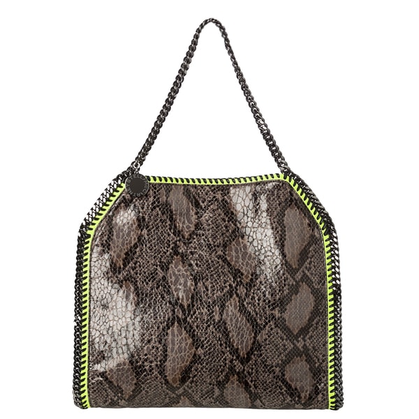 Stella McCartney 'Baby Bella' Faux Python/ Neon Green Tote Bag