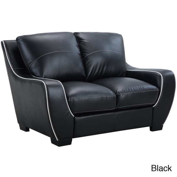 Contemporary Bonded Leather Loveseat